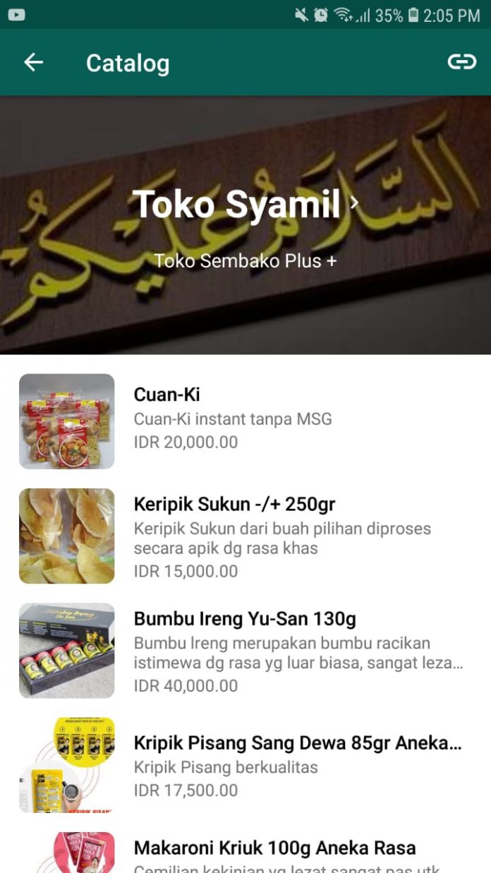 Katalog Induk WhatsApp Bisnis Toko Syamil